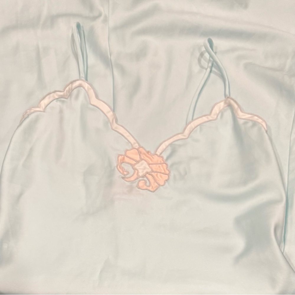 Vintage Diane Von Furstenberg silky Satin Pastel Blue DVF Nightgown Slip Dress🔥 - Picture 4 of 7